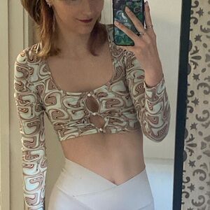70’s style button crop top